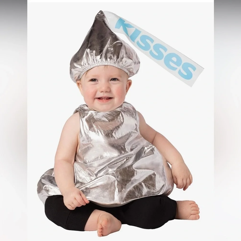 Hershey Kiss Plush 2 Piece Costume Hat Silver 2T Halloween Hershey Park